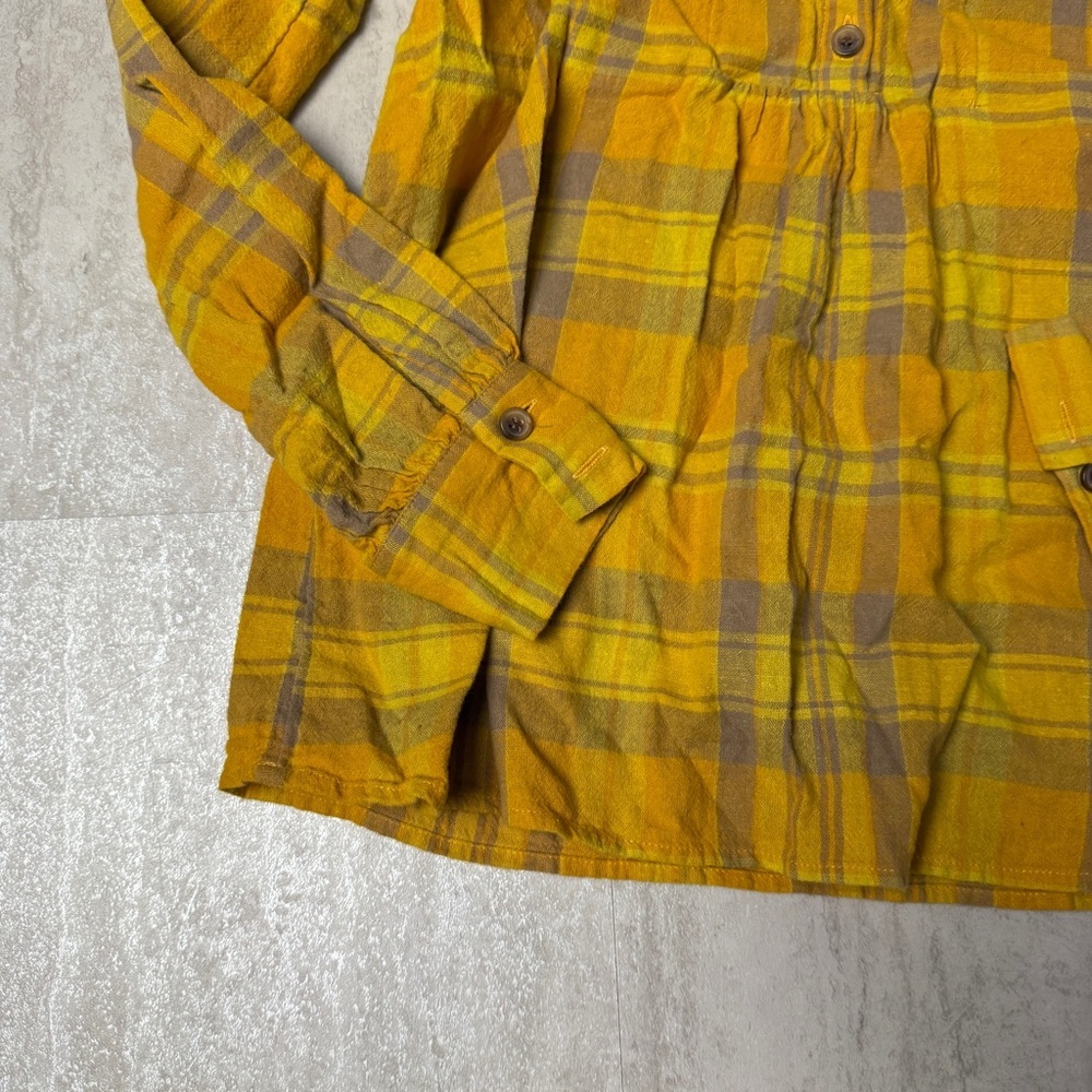Madewell shirt Madewell Leysfield popover shirt flannel plaid mustard yellow - Picture 4 of 8